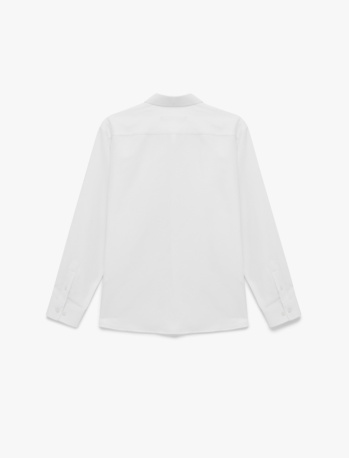  Regular Fit Uzun Kollu Düğmeli Klasik Yarım İtalyan Yaka Gömlek