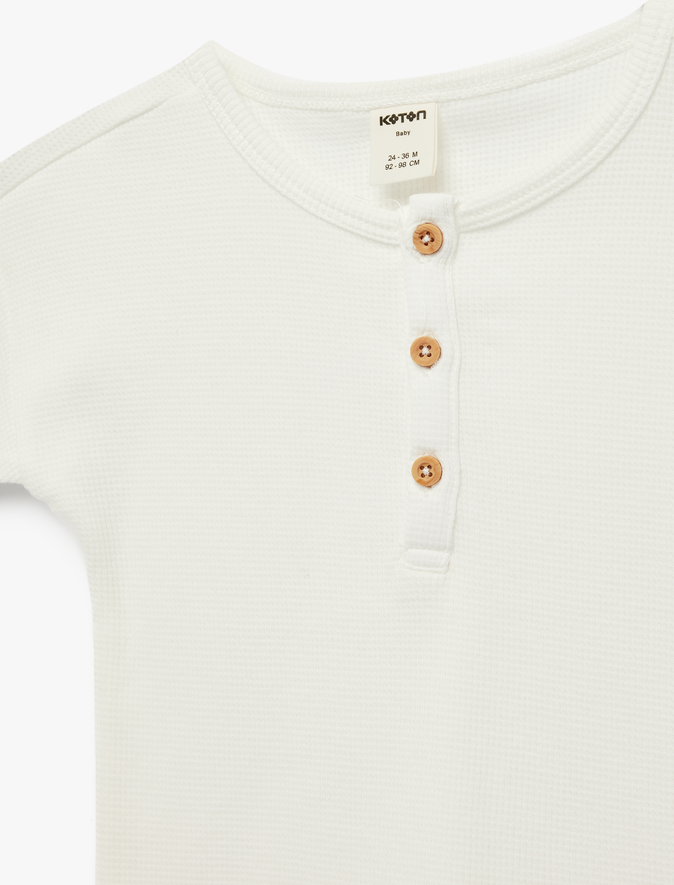  Erkek Bebek Bisiklet Yaka Kısa Kollu Düğmeli Pamuklu Tişört