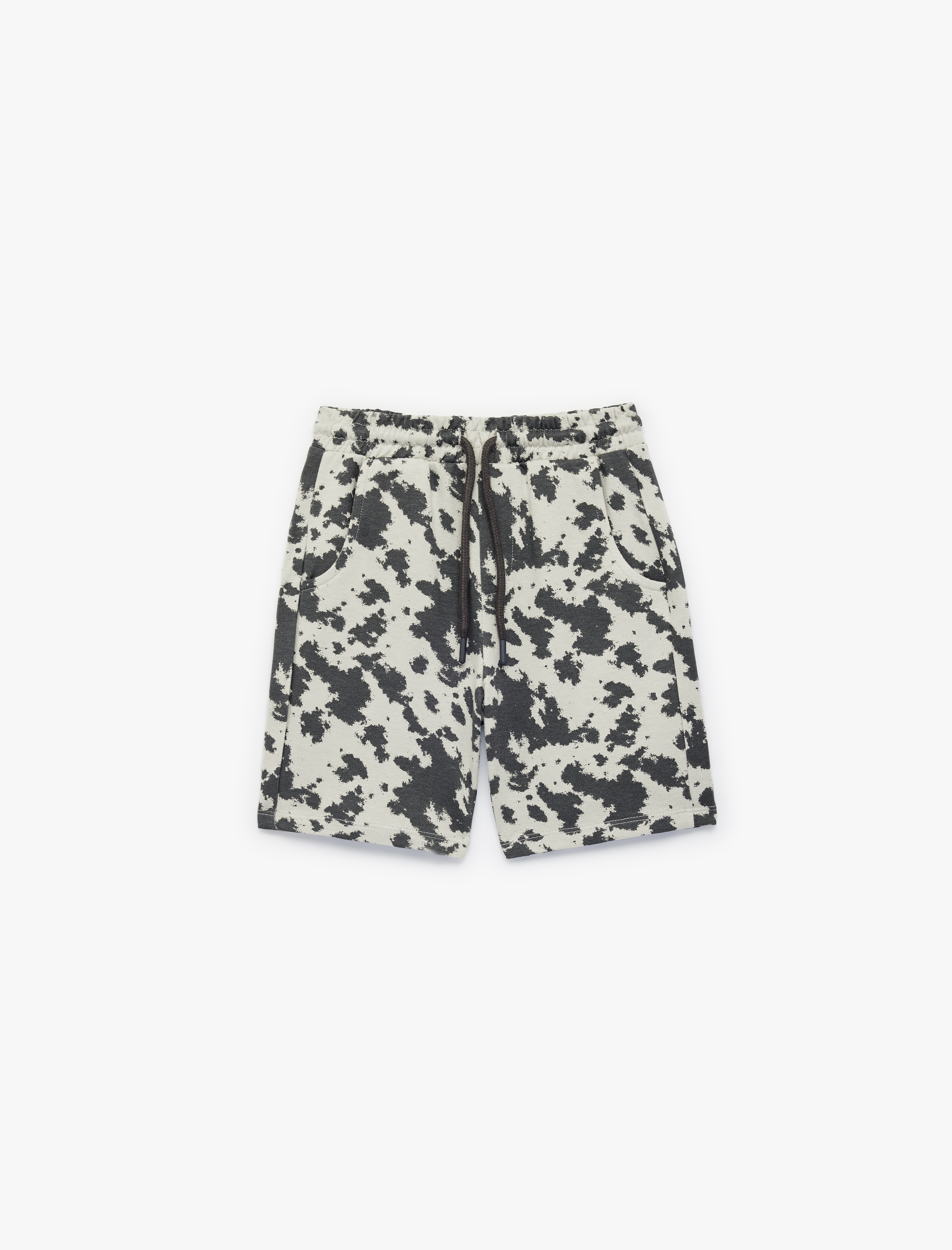  Erkek Çocuk Pamuklu Beli Bağcıklı Baskılı Cepli Şort