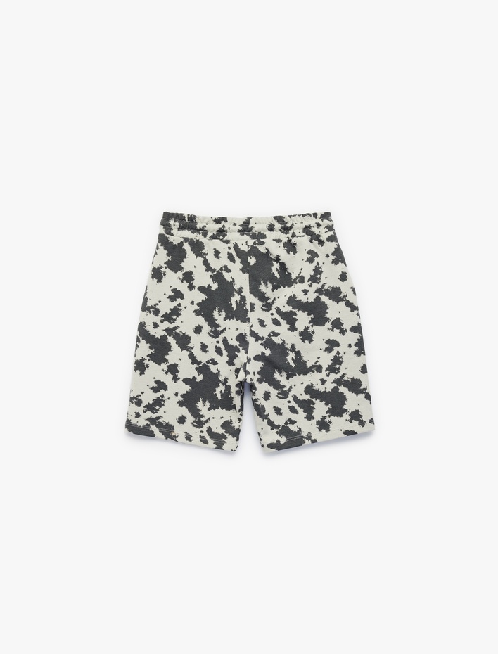 Erkek Çocuk Pamuklu Beli Bağcıklı Baskılı Cepli Şort