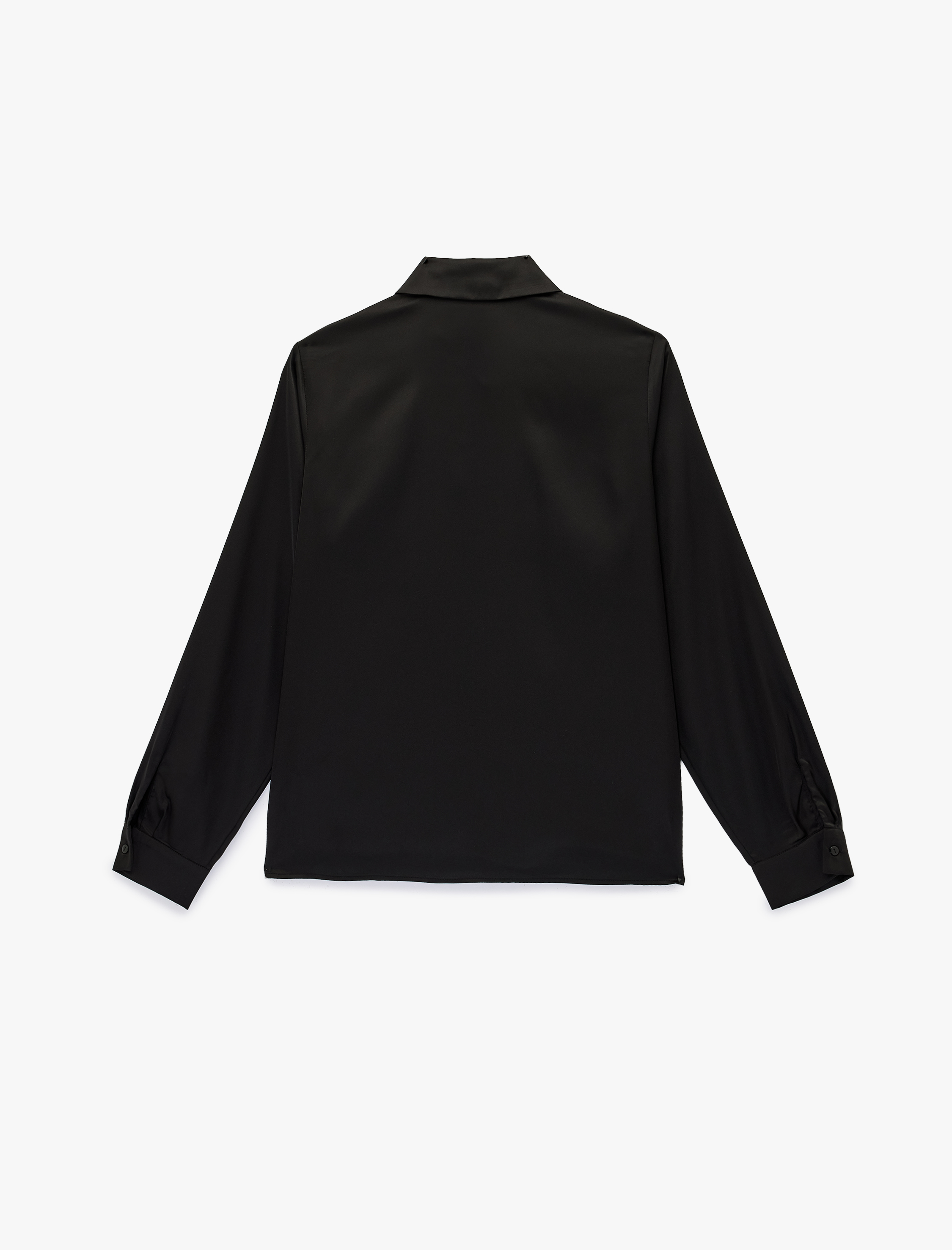   Regular Fit Uzun Kollu Klasik Yaka Düğmeli Saten Gömlek