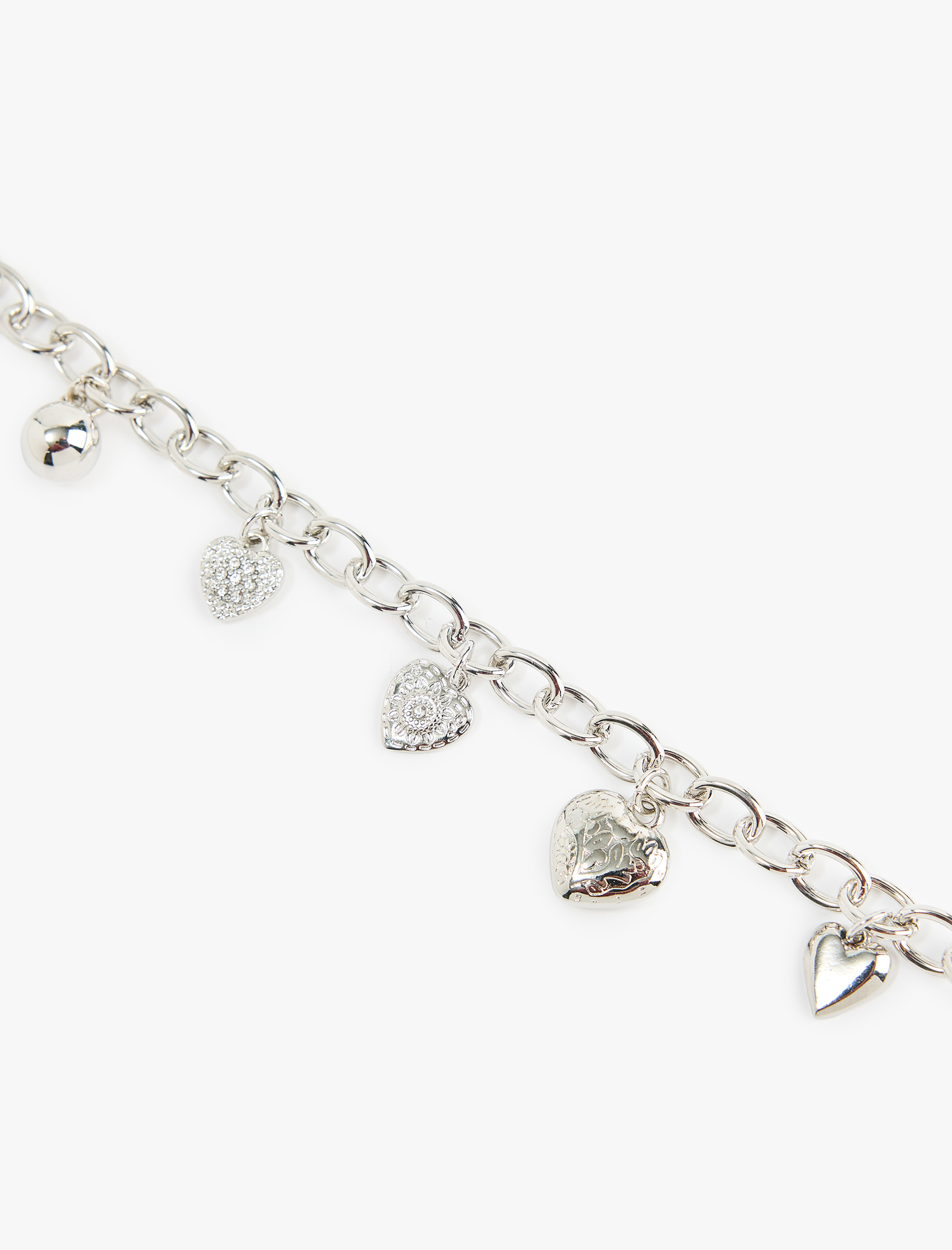  Kadın Kalp Detaylı Sallantılı Zincir Bileklik