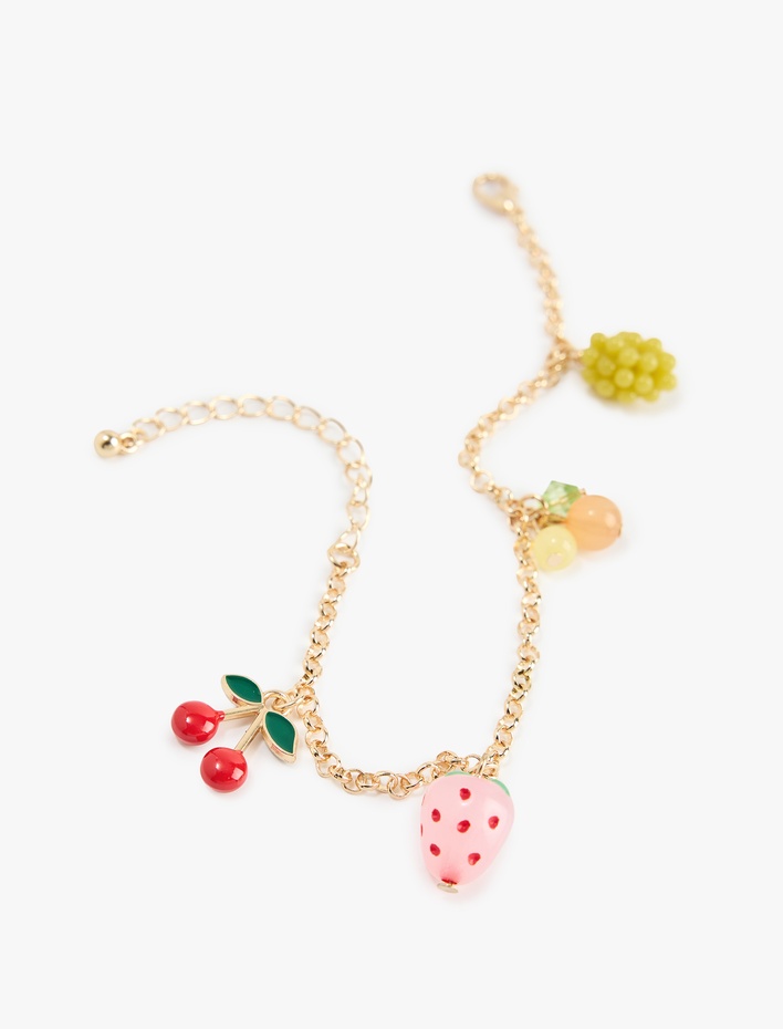 Kadın Meyve Detaylı Sallantılı Zincir Bileklik