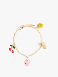 Meyve Detaylı Sallantılı Zincir Bileklik