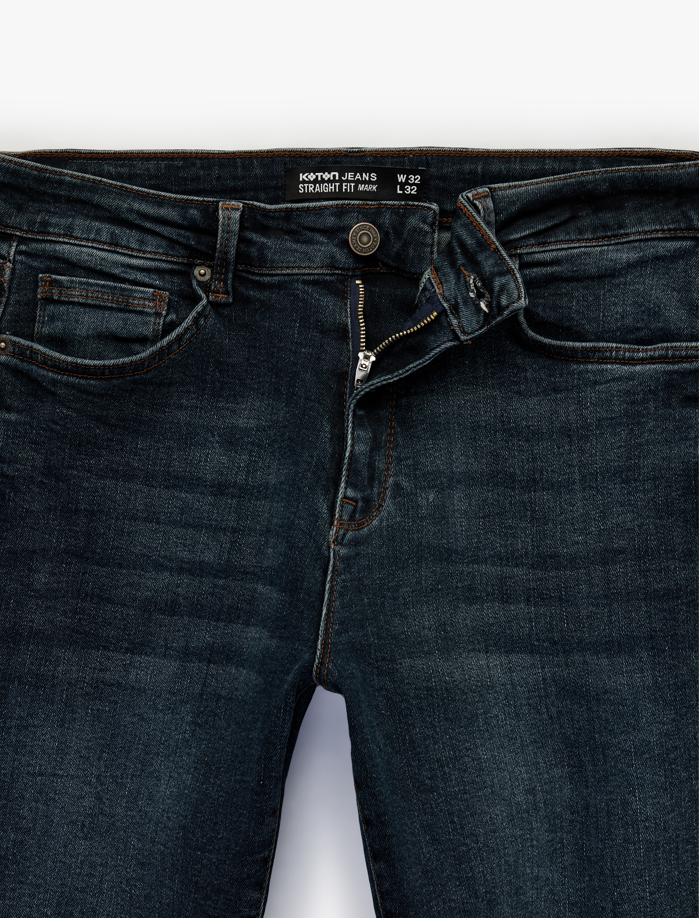   Normal Bel Cepli Straight Fit Jean Pantolon - Mark Jean