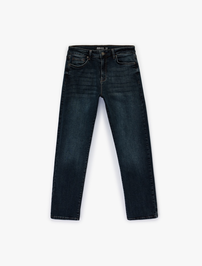  Normal Bel Cepli Straight Fit Jean Pantolon - Mark Jean