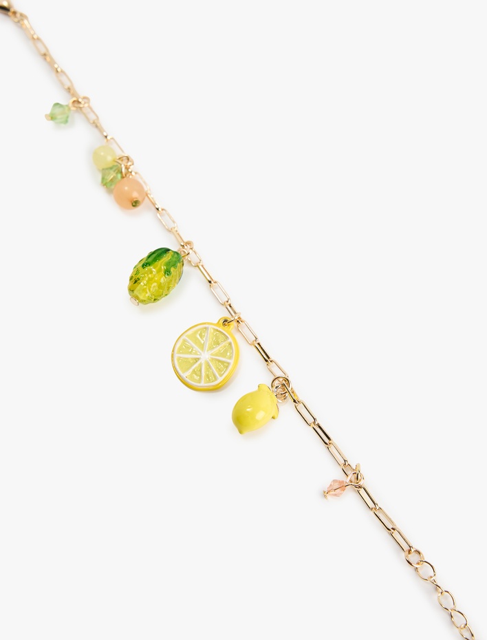 Kadın Meyve Detaylı Sallantılı Zincir Bileklik