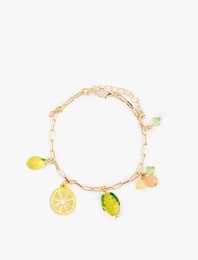 Meyve Detaylı Sallantılı Zincir Bileklik