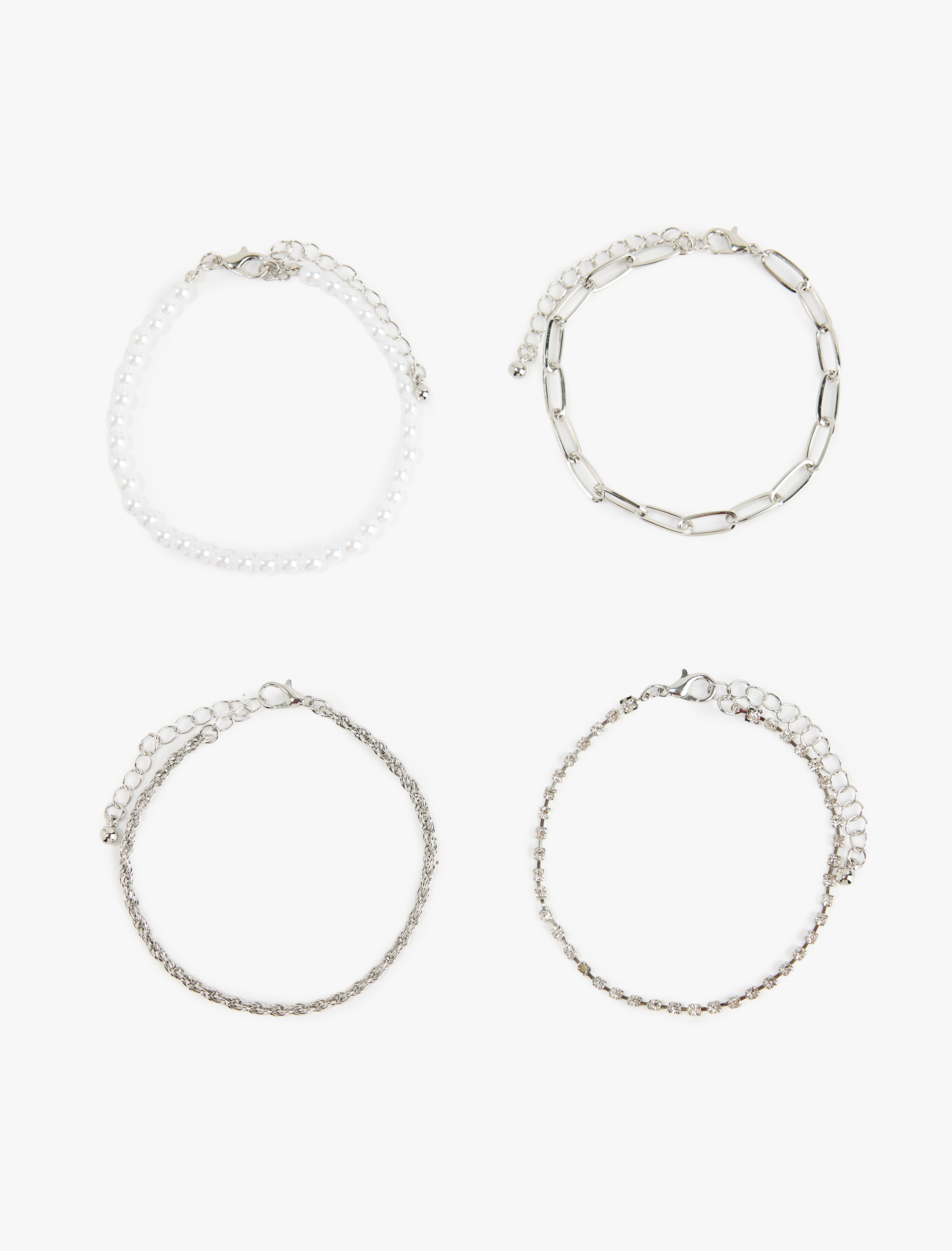  Kadın 4'lü Zincir Bileklik Seti