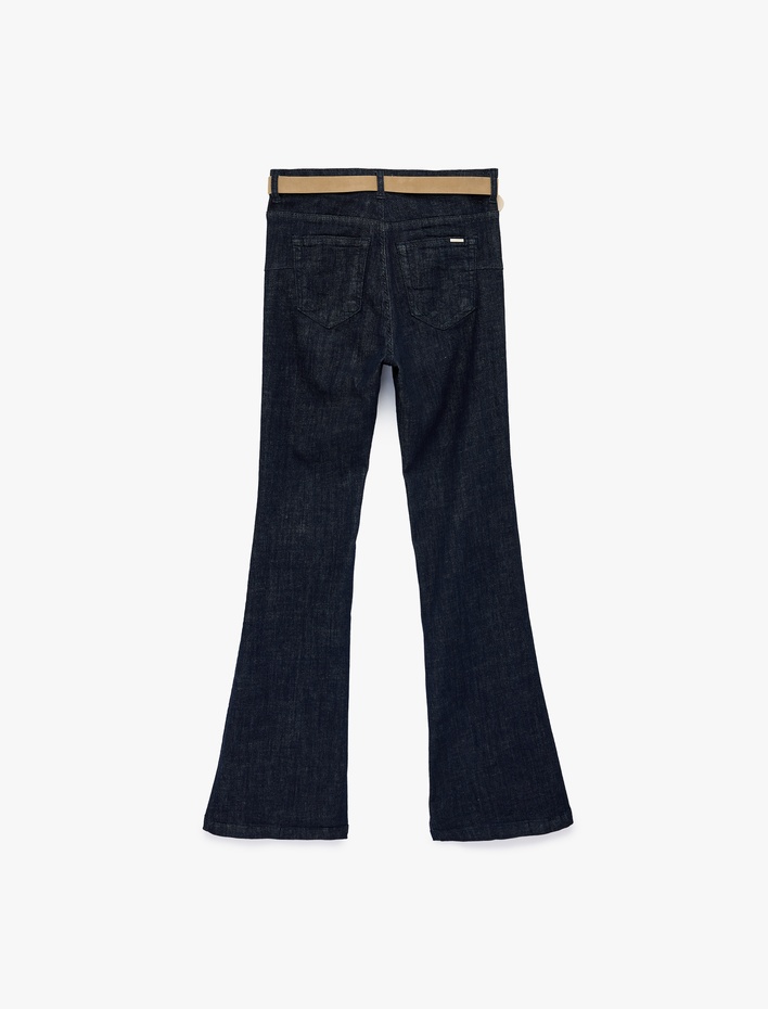  Dar Kesim İspanyol Paça Jean Pantolon - Flare Jeans