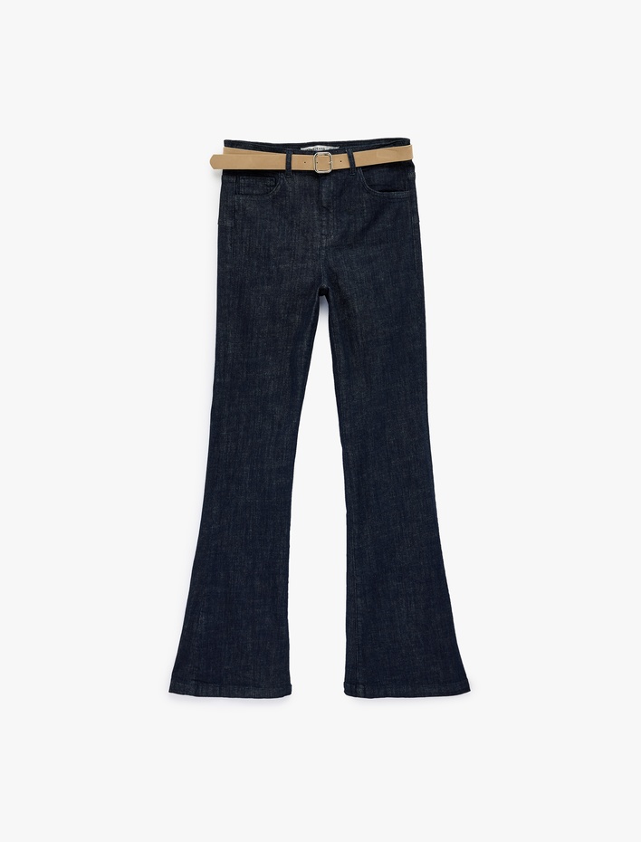  Dar Kesim İspanyol Paça Jean Pantolon - Flare Jeans