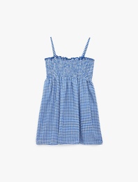 Gipeli A Kesim Pötikareli Askılı Elbise