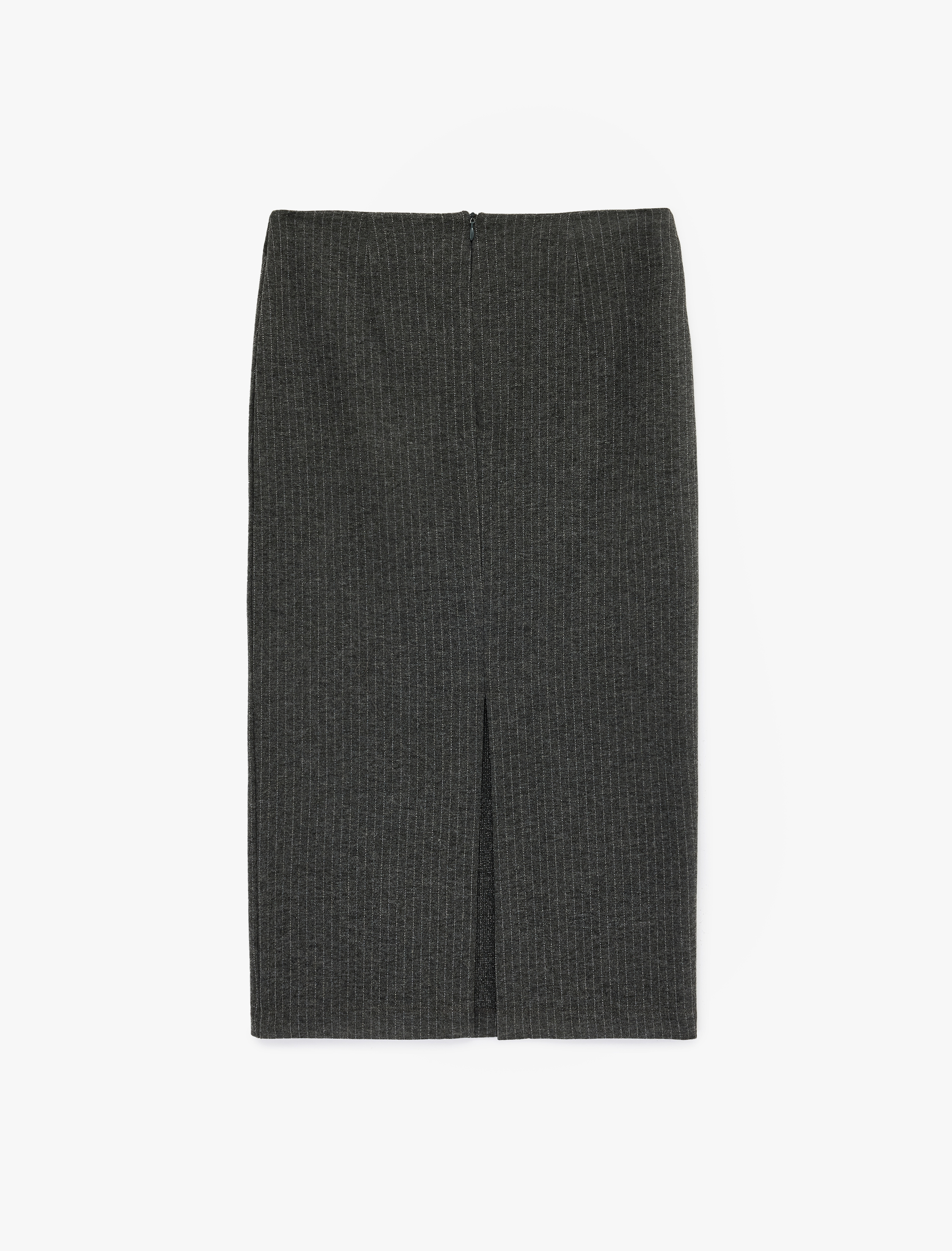   Yırtmaç Detaylı Slim Fit Parıltılı Midi Kalem Etek