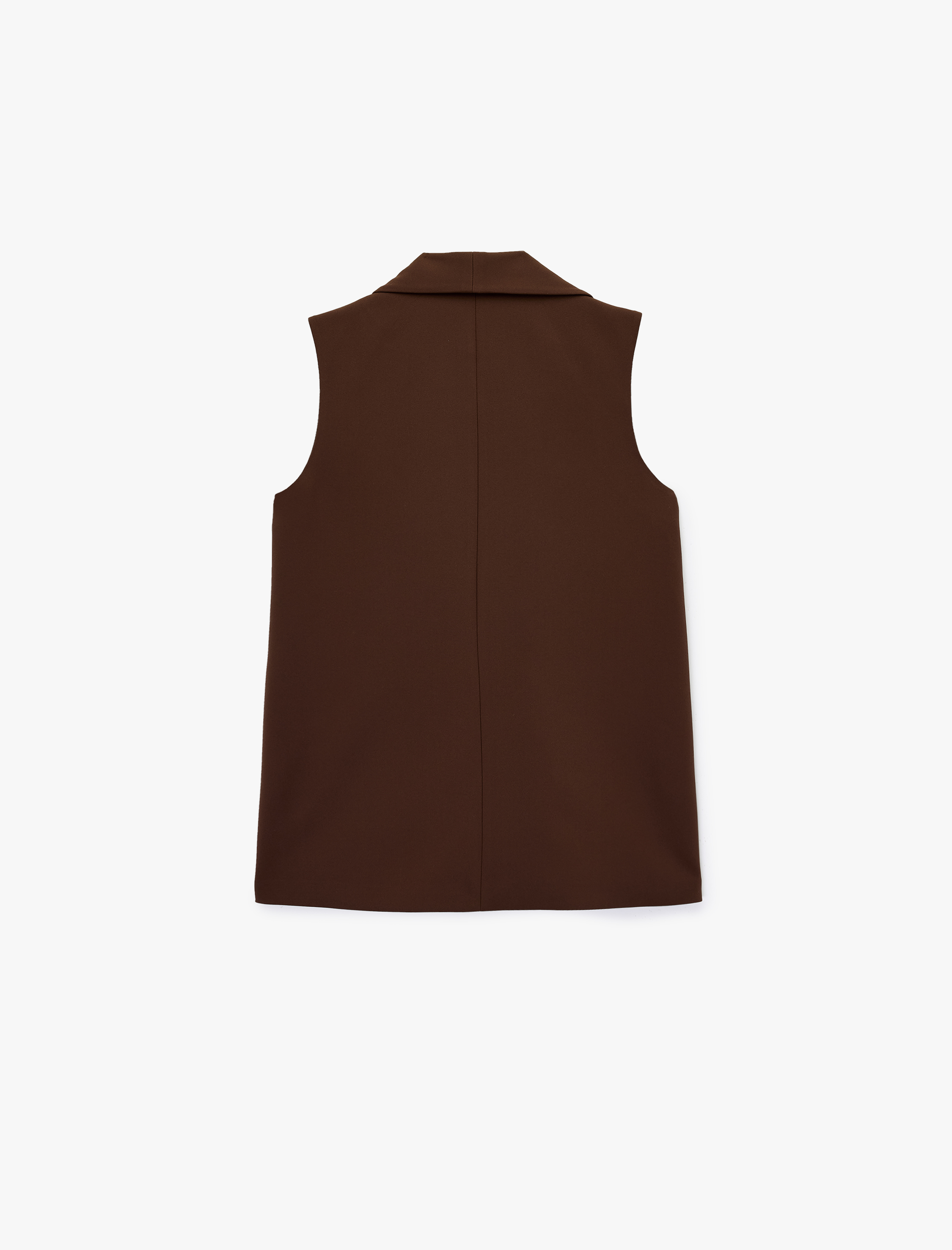   Astarı Leopar Desenli Cepli Uzun Blazer Yelek