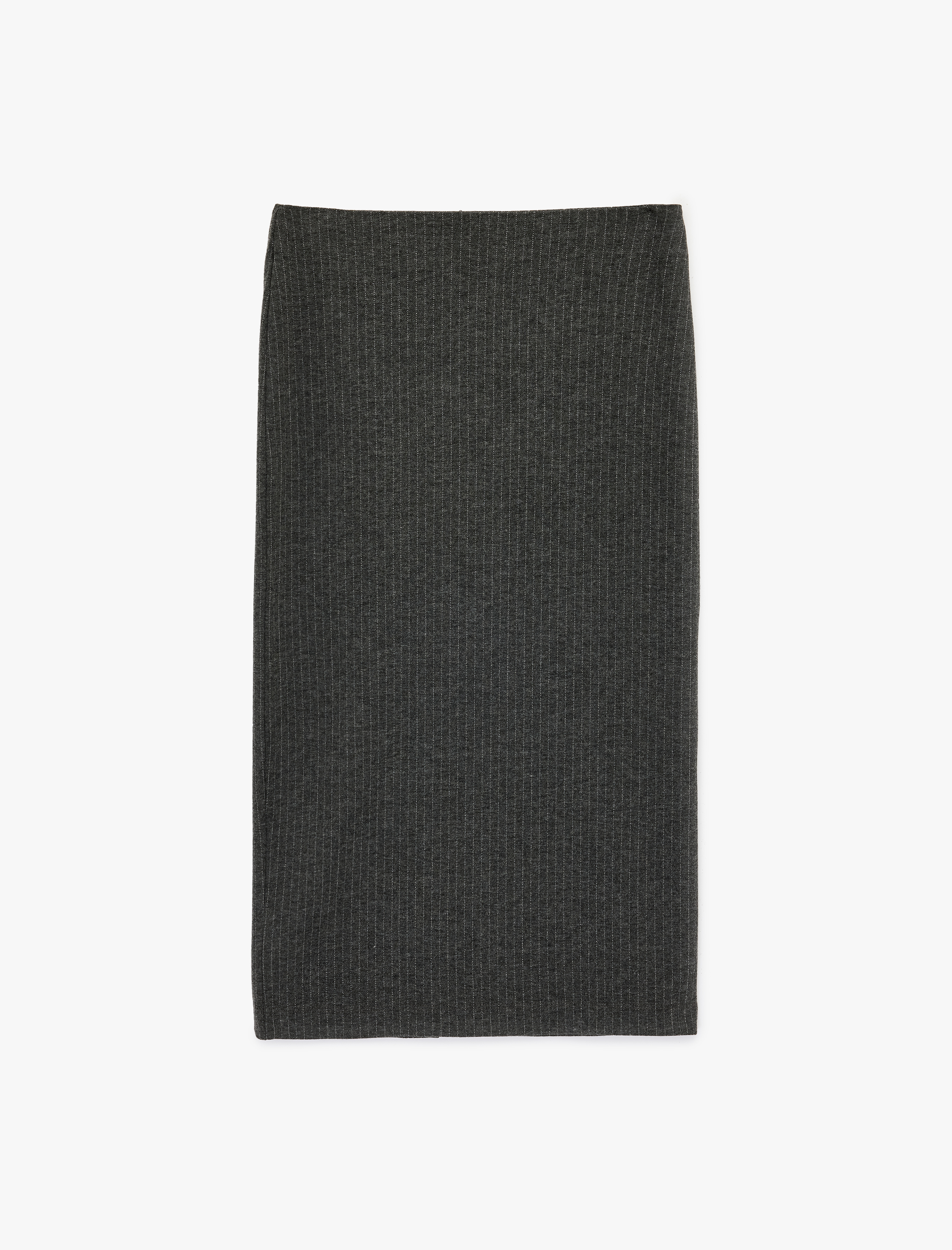   Yırtmaç Detaylı Slim Fit Parıltılı Midi Kalem Etek