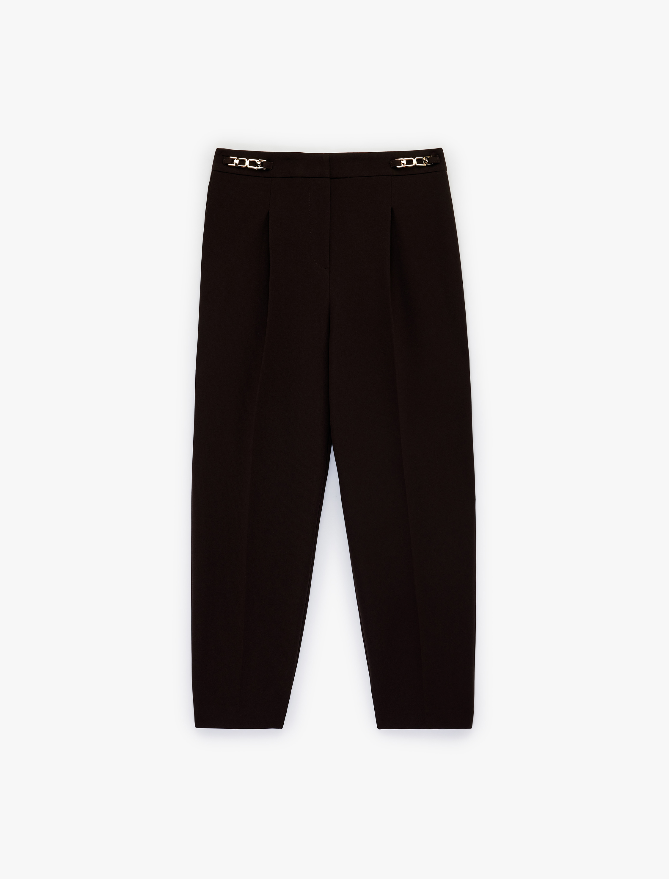   Pile Detaylı Metal Aksesuarlı Havuç Pantolon