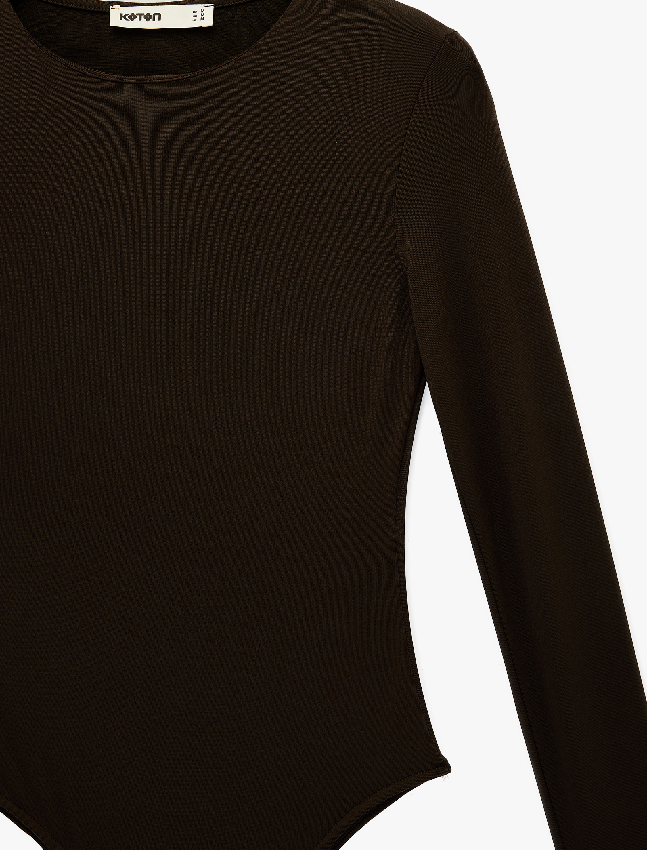   Uzun Kollu Bisiklet Yaka Slim Fit Bodysuit