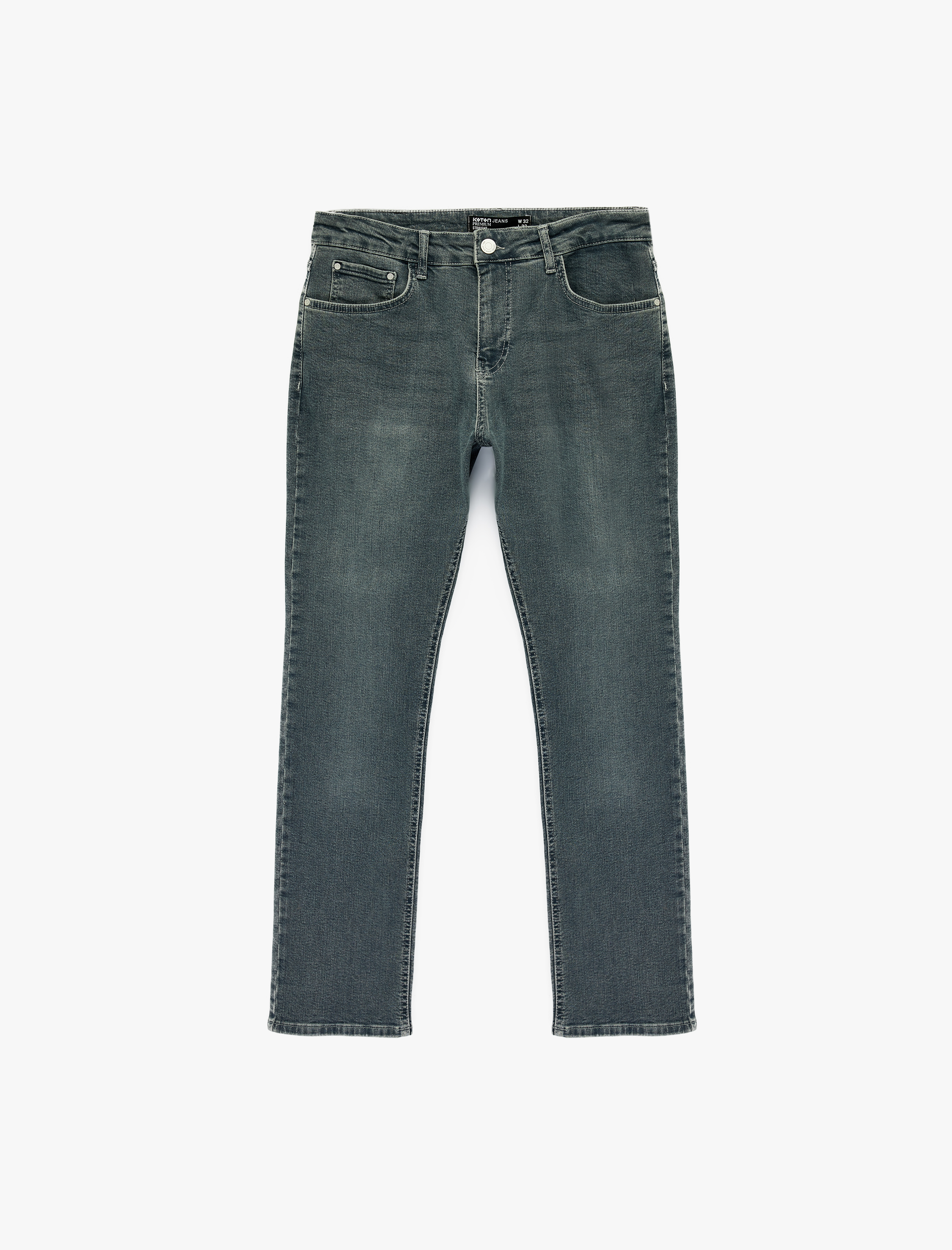   Normal Bel Düz Paça Pamuklu Straight Fit Jean Pantolon - Mark Jean