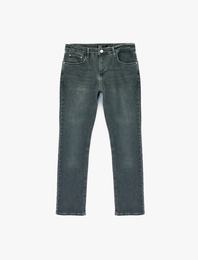 Normal Bel Düz Paça Pamuklu Straight Fit Jean Pantolon - Mark Jean