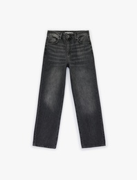 Normal Bel Düz Paça Jean Pantolon - Straight Fit Jean