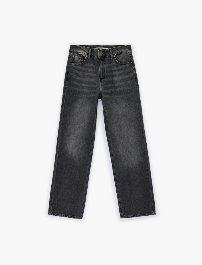  Normal Bel Düz Paça Jean Pantolon - Straight Fit Jean