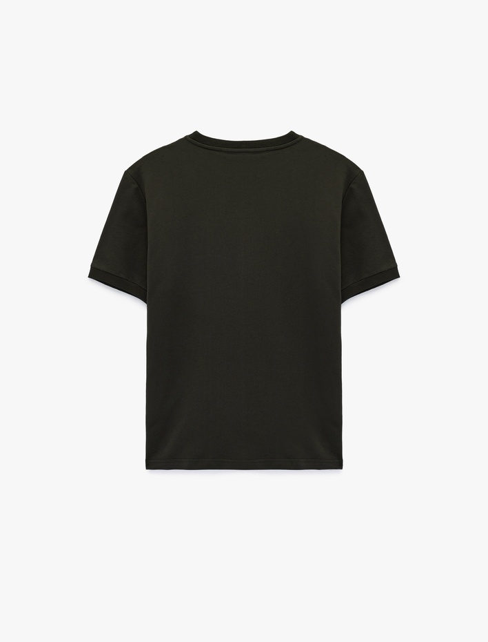  Pamuklu Regular Fit Bisiklet Yaka Kısa Kollu Baskılı Tişört