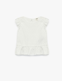 Fırfır Detaylı Kolsuz Bisiklet Yaka Fistolu Atlet