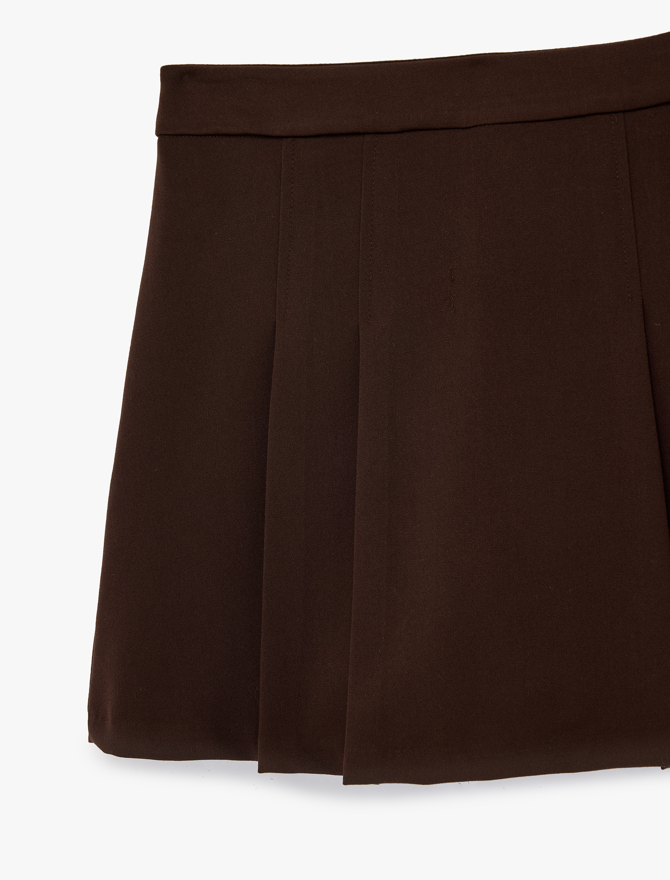   Standart Bel Pileli Şortlu Mini Etek