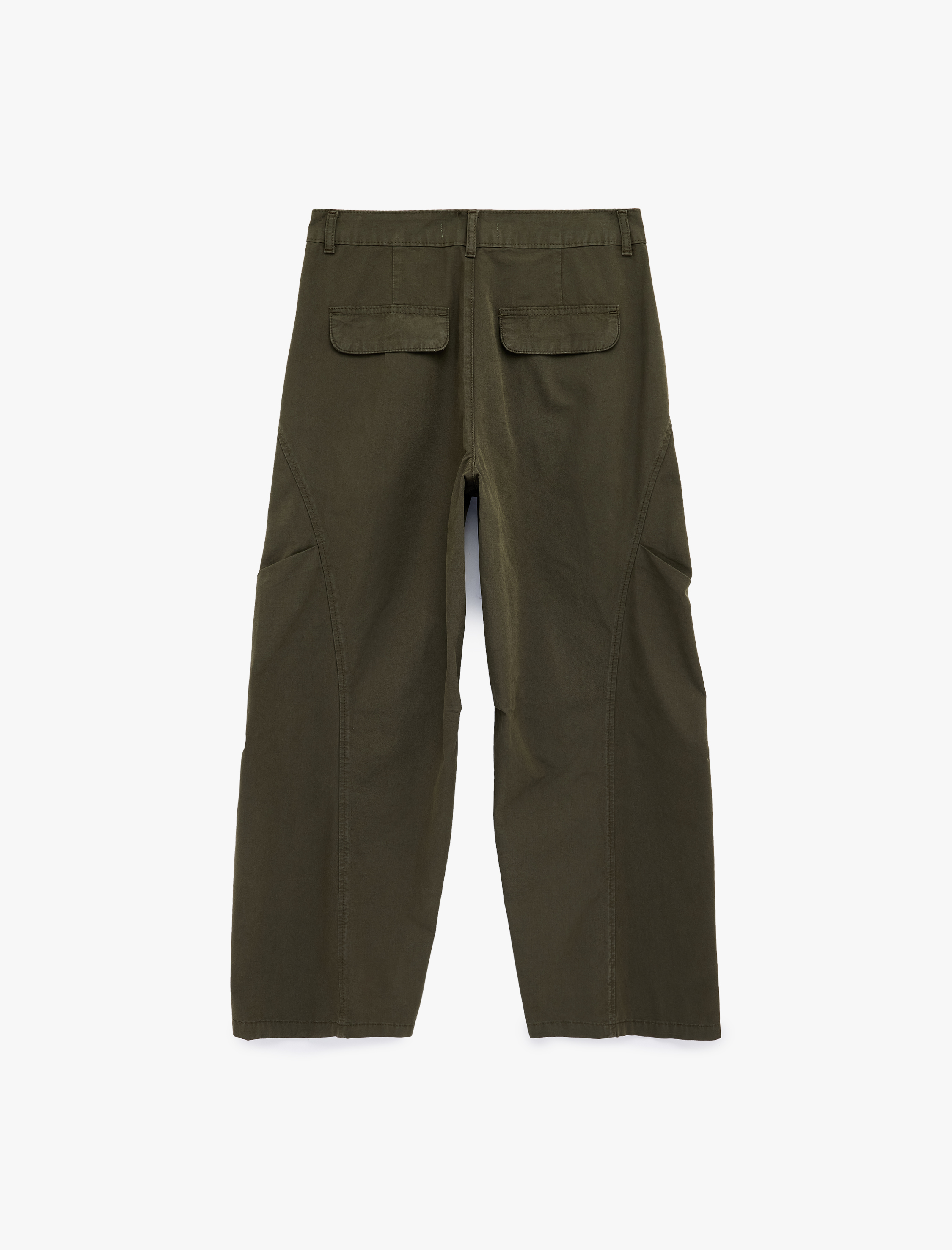   Pamuklu Cepli Düğmeli Normal Bel Rahat Kalıp Balon Pantolon