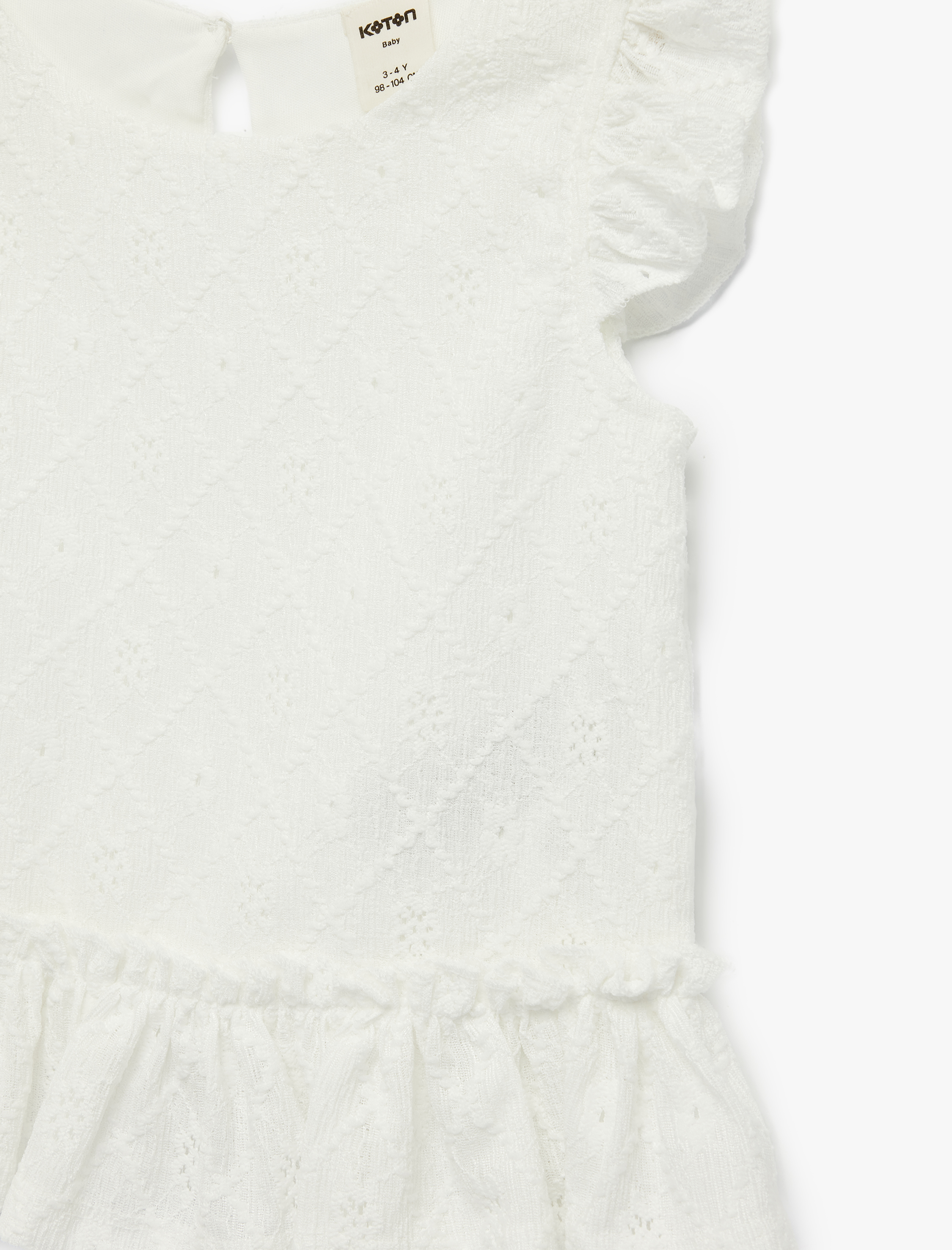  Kız Bebek Fırfır Detaylı Kolsuz Bisiklet Yaka Fistolu Atlet