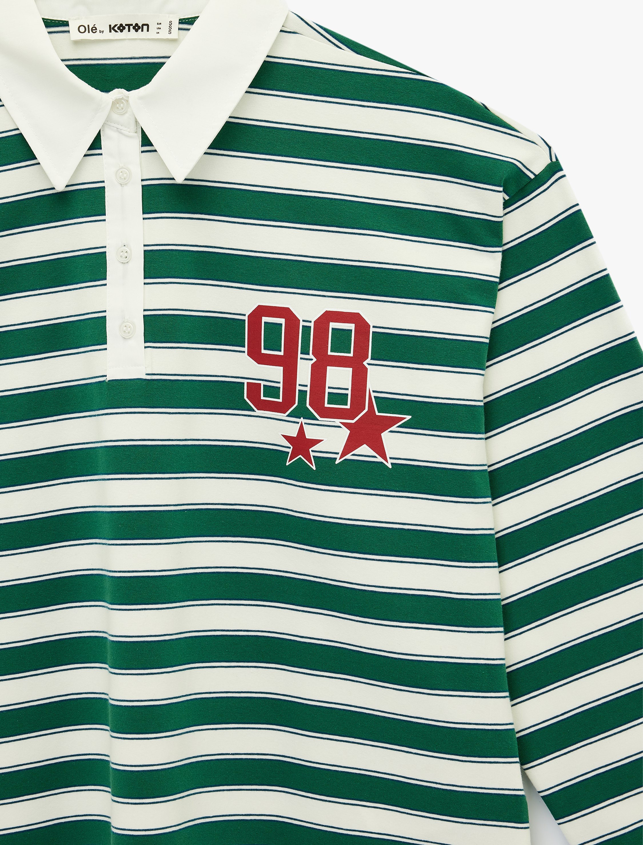   Rahat Kalıp Uzun Kollu Baskılı Polo Yaka Tişört