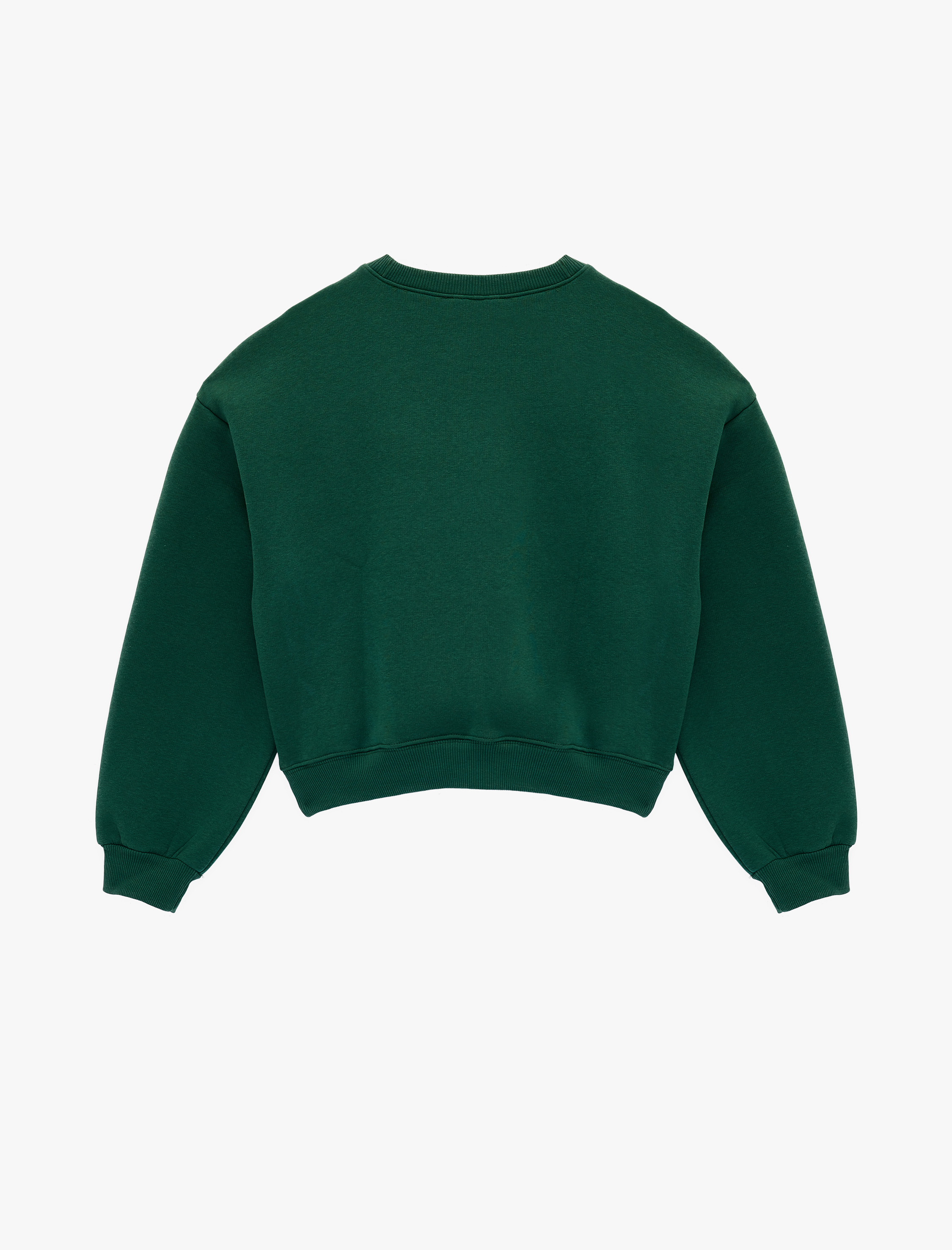   Şardonlu Baskılı Uzun Kollu Bisiklet Yaka Sweatshirt