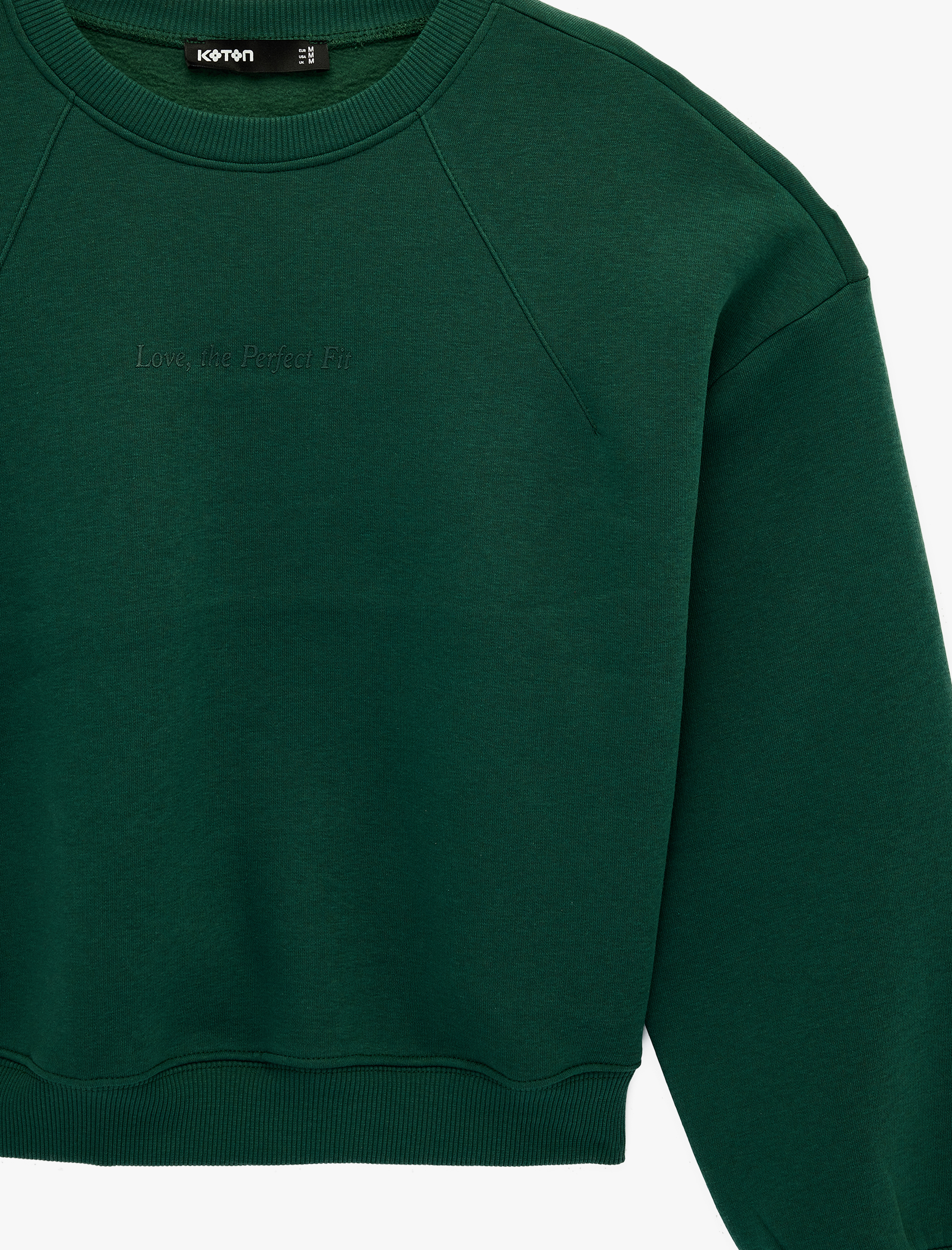   Şardonlu Baskılı Uzun Kollu Bisiklet Yaka Sweatshirt