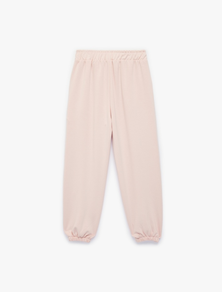 Kız Çocuk Viskon Karışımlı Cep Detaylı Biyeli Jogger Pantolon