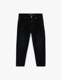Normal Bel Bol Kalıp Pamuklu Loose Straight Fit Jean Pantolon