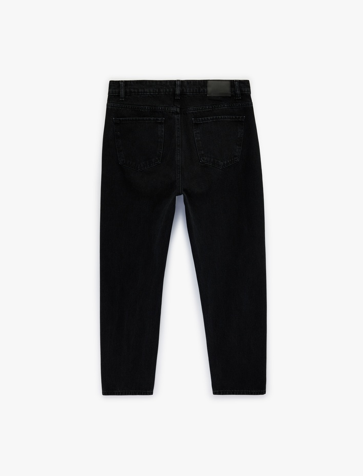  Normal Bel Bol Kalıp Pamuklu Loose Straight Fit Jean Pantolon