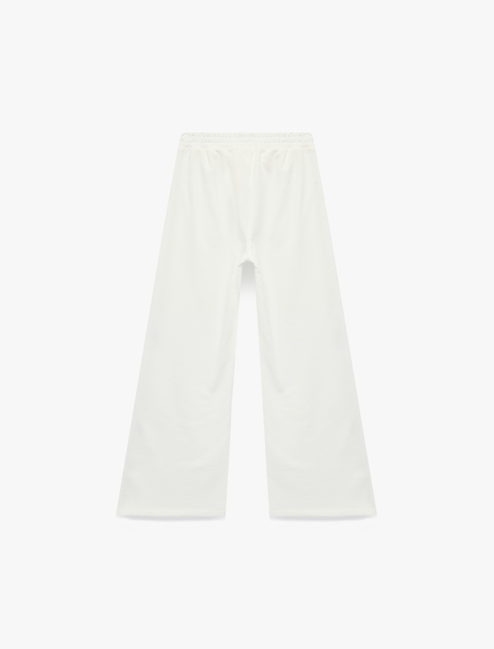 Kız Çocuk Beli Lastikli Baskılı Biyeli Eşofman Altı