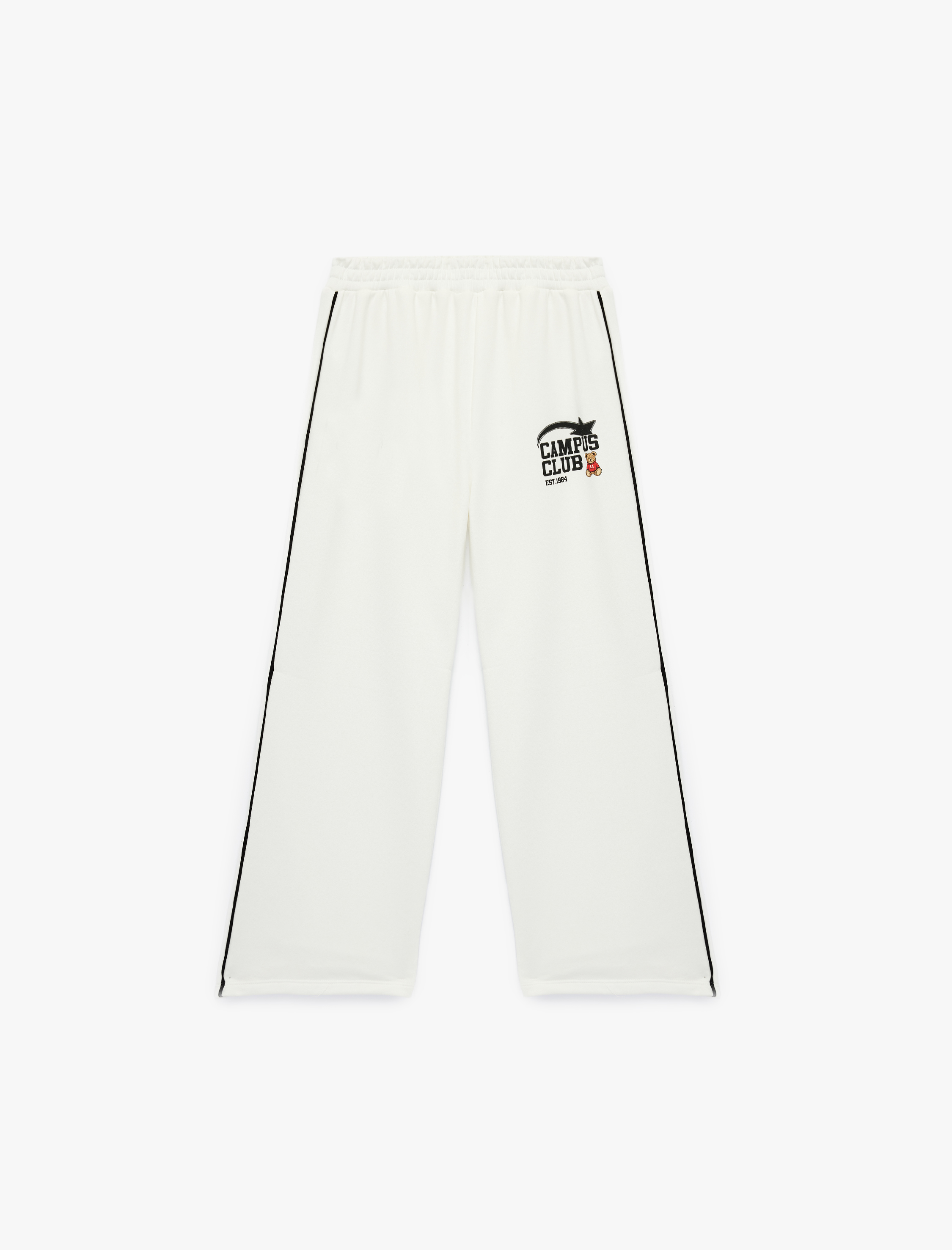  Kız Çocuk Beli Lastikli Baskılı Biyeli Eşofman Altı