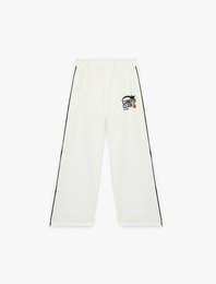 Beli Lastikli Baskılı Biyeli Eşofman Altı