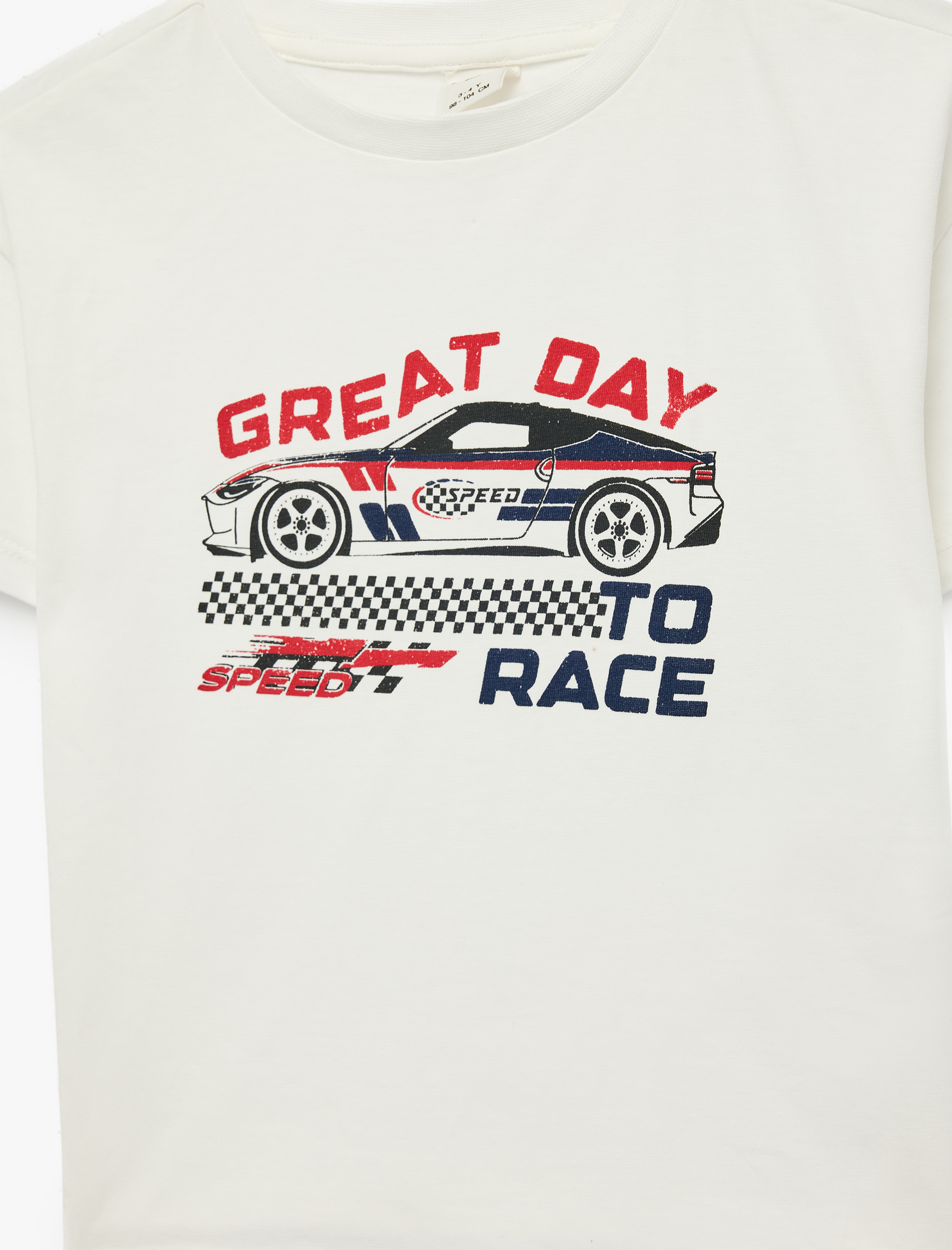  Erkek Bebek Araba Baskılı Kısa Kollu Bisiklet Yaka Pamuklu Tişört