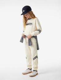 Pamuklu File Detaylı Şardonlu Jogger Eşofman Altı