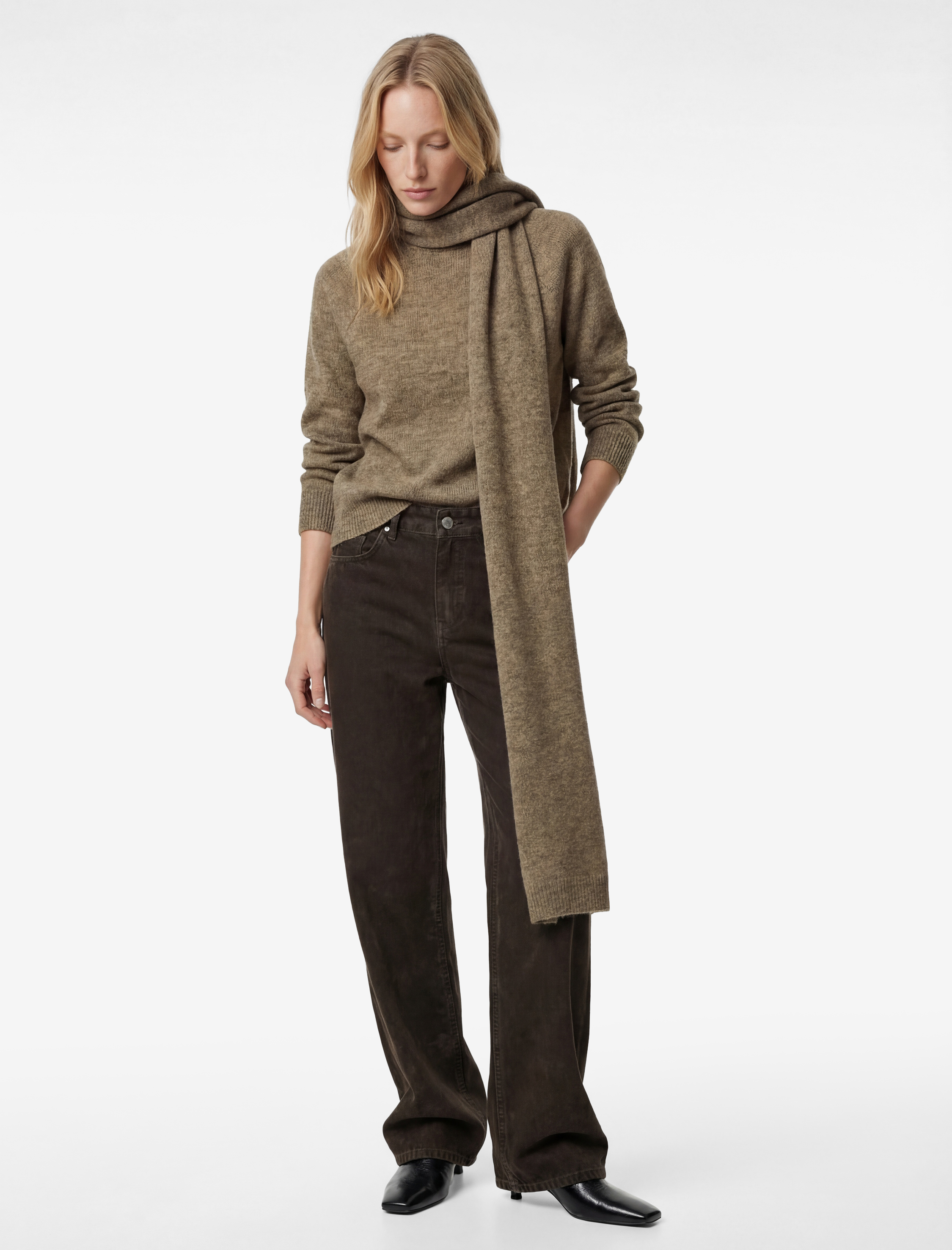   Uzun Kollu Bisiklet Yaka Basic Triko Kazak