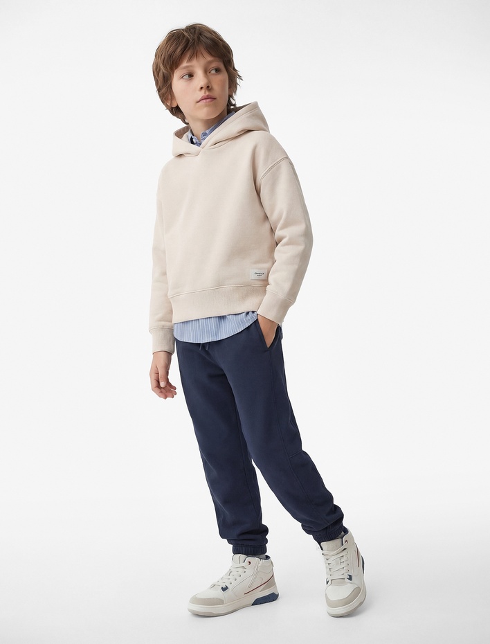 Erkek Çocuk Beli Bağcıklı Lastikli Paça Jogger Eşofman Altı