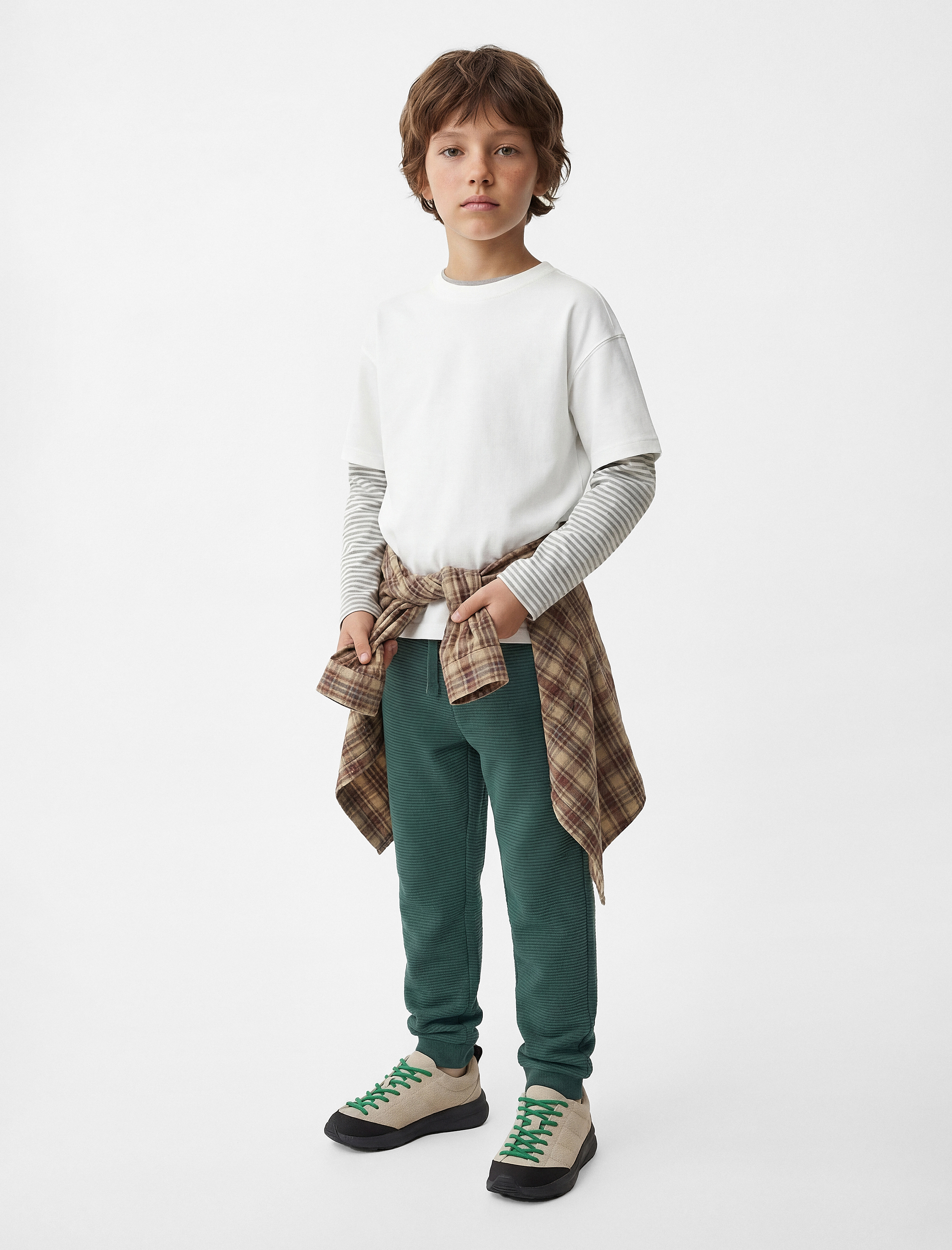  Erkek Çocuk Pamuklu Cep Detaylı Basic Jogger Eşofman Altı