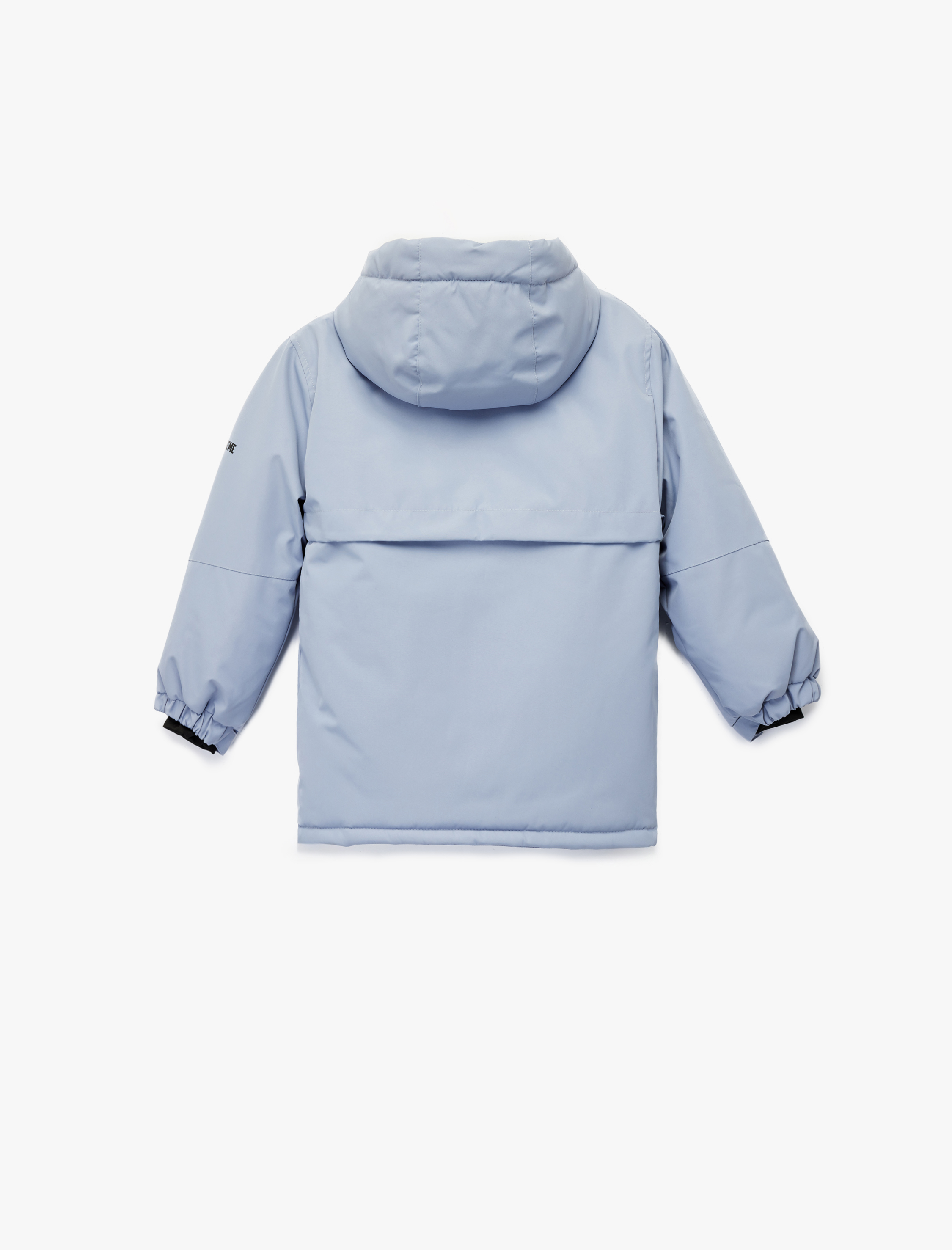  Kız Çocuk Kapşonlu Uzun Kollu Fermuar Detaylı Oversize Mont