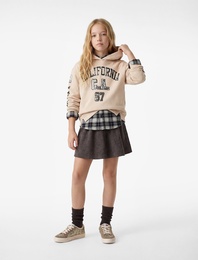 Pamuklu Uzun Kollu Pullu Payetli Şardonlu Kapşonlu  Sweatshirt