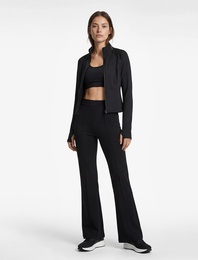 Rahat Kalıp Nervür Detaylı Yüksek Bel Spor İspanyol Paça Tayt