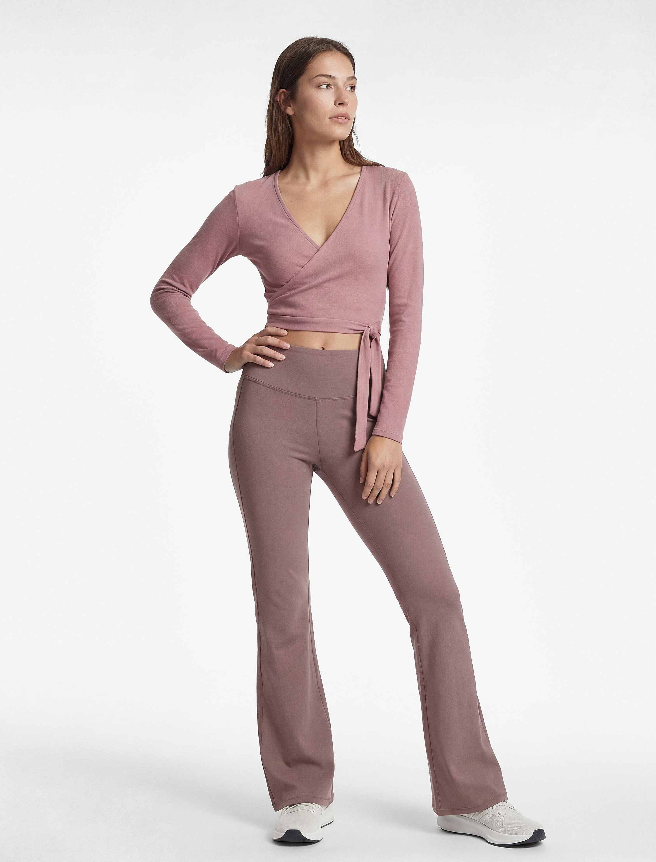   Yüksek Bel Dikiş Detaylı İspanyol Paça Spor Tayt