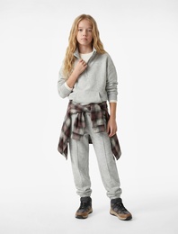 Cepli Uzun Kollu Yarı Fermuarlı Oversize Sweatshirt