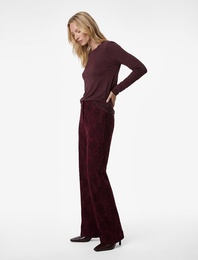 Floral Desenli Düz Uzun Geniş Paça Palazzo Pantolon